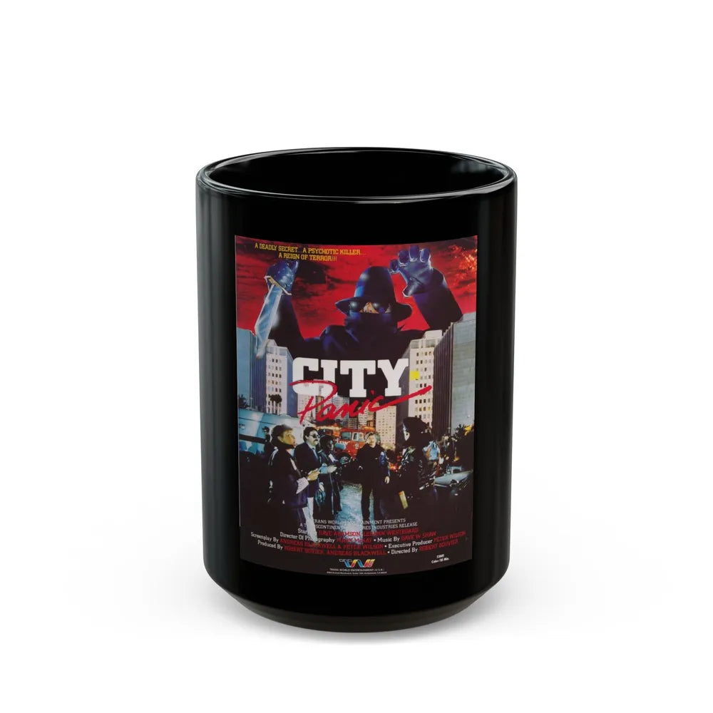 CITY IN PANIC 1986 Movie Poster - Black Coffee Mug-15oz-Go Mug Yourself