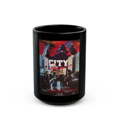 CITY IN PANIC 1986 Movie Poster - Black Coffee Mug 15oz - Go Mug Yourself
