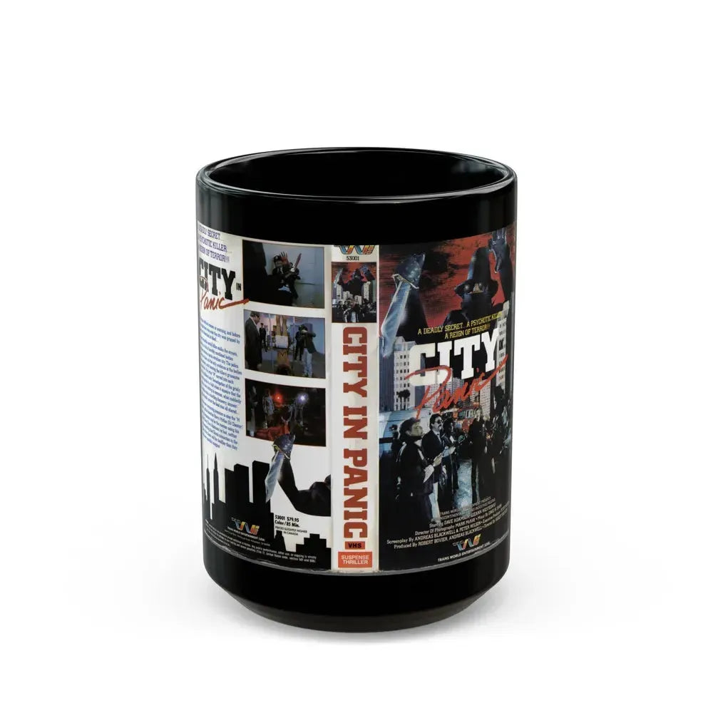 CITY IN PANIC (VHS COVER) - Black Coffee Mug 15oz - Go Mug Yourself