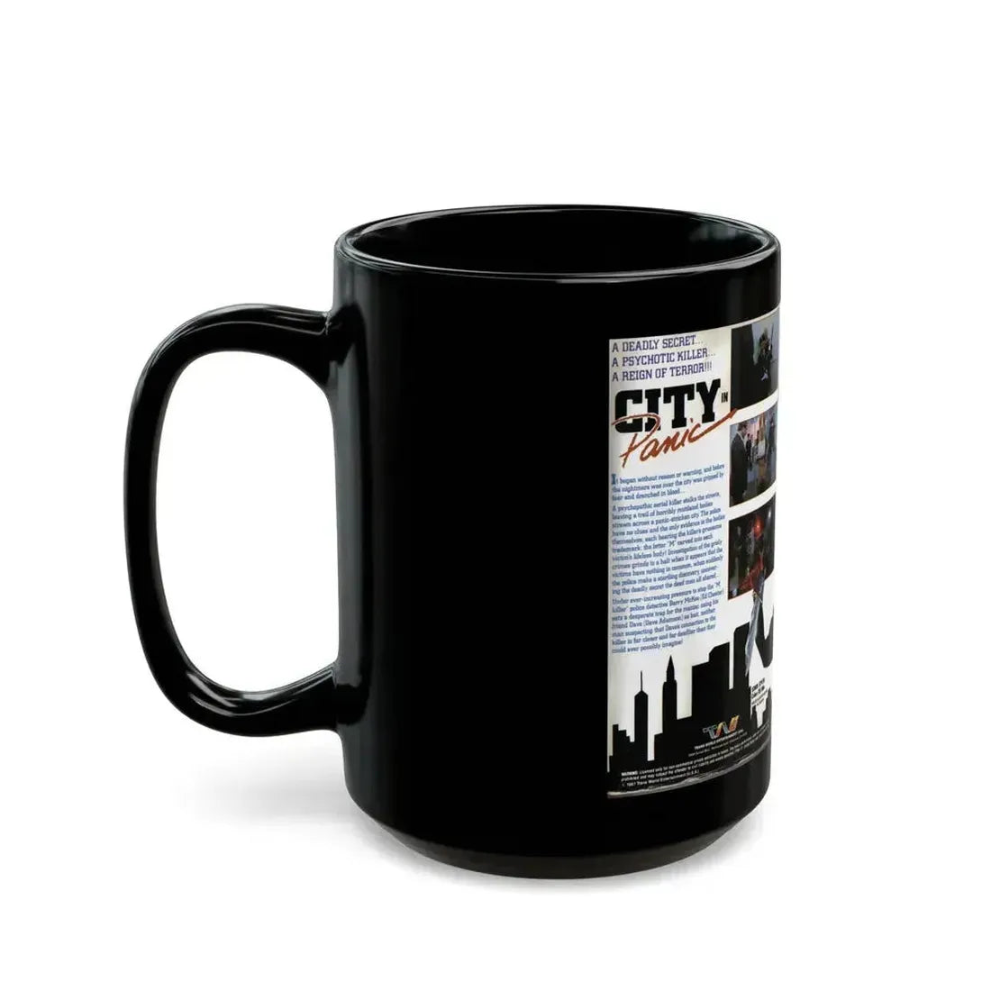 CITY IN PANIC (VHS COVER) - Black Coffee Mug - Go Mug Yourself