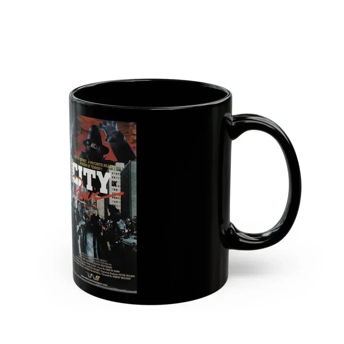 CITY IN PANIC (VHS COVER) - Black Coffee Mug - Go Mug Yourself
