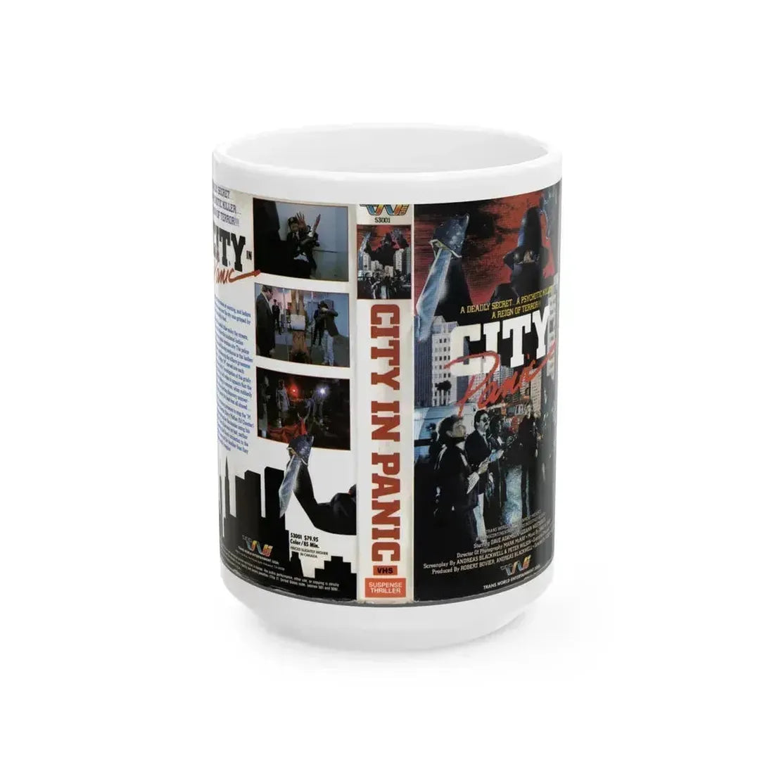 CITY IN PANIC (VHS COVER) - White Coffee Mug 15oz - Go Mug Yourself