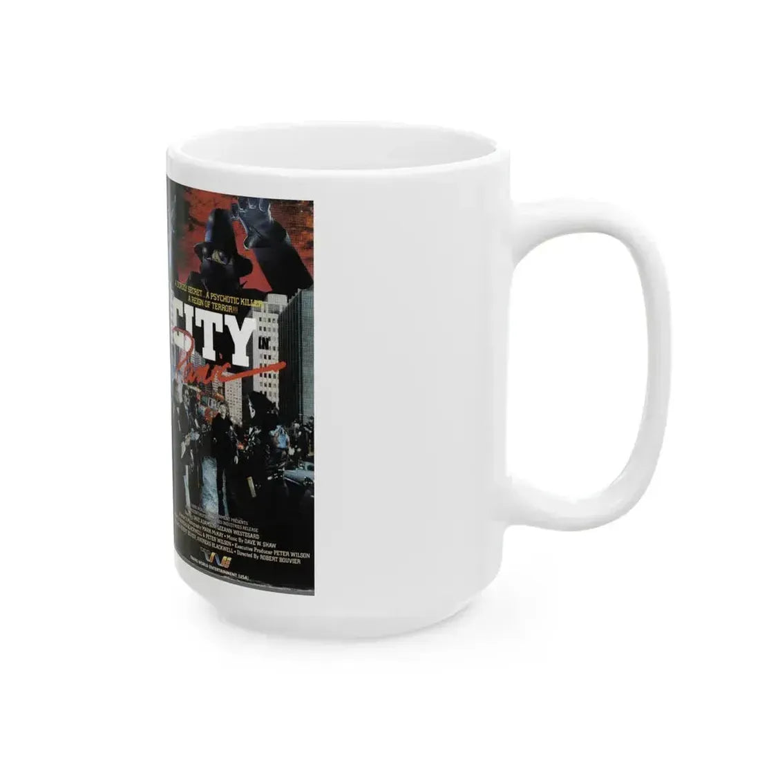 CITY IN PANIC (VHS COVER) - White Coffee Mug - Go Mug Yourself
