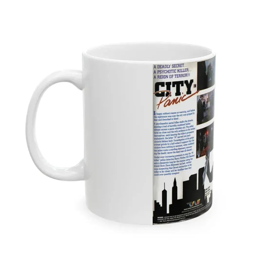 CITY IN PANIC (VHS COVER) - White Coffee Mug - Go Mug Yourself
