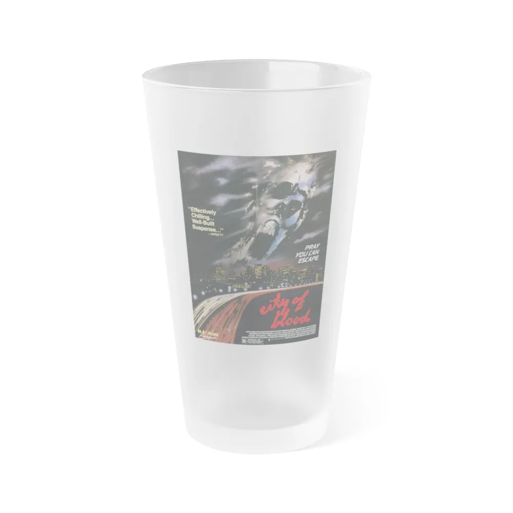 CITY OF BLOOD 1987 Movie Poster - Frosted Pint Glass 16oz-16oz-Frosted-Go Mug Yourself