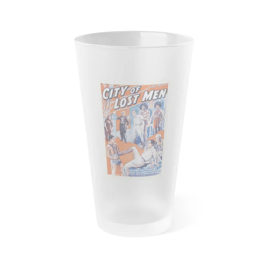 CITY OF LOST MEN 1940 Movie Poster - Frosted Pint Glass 16oz-16oz-Frosted-Go Mug Yourself