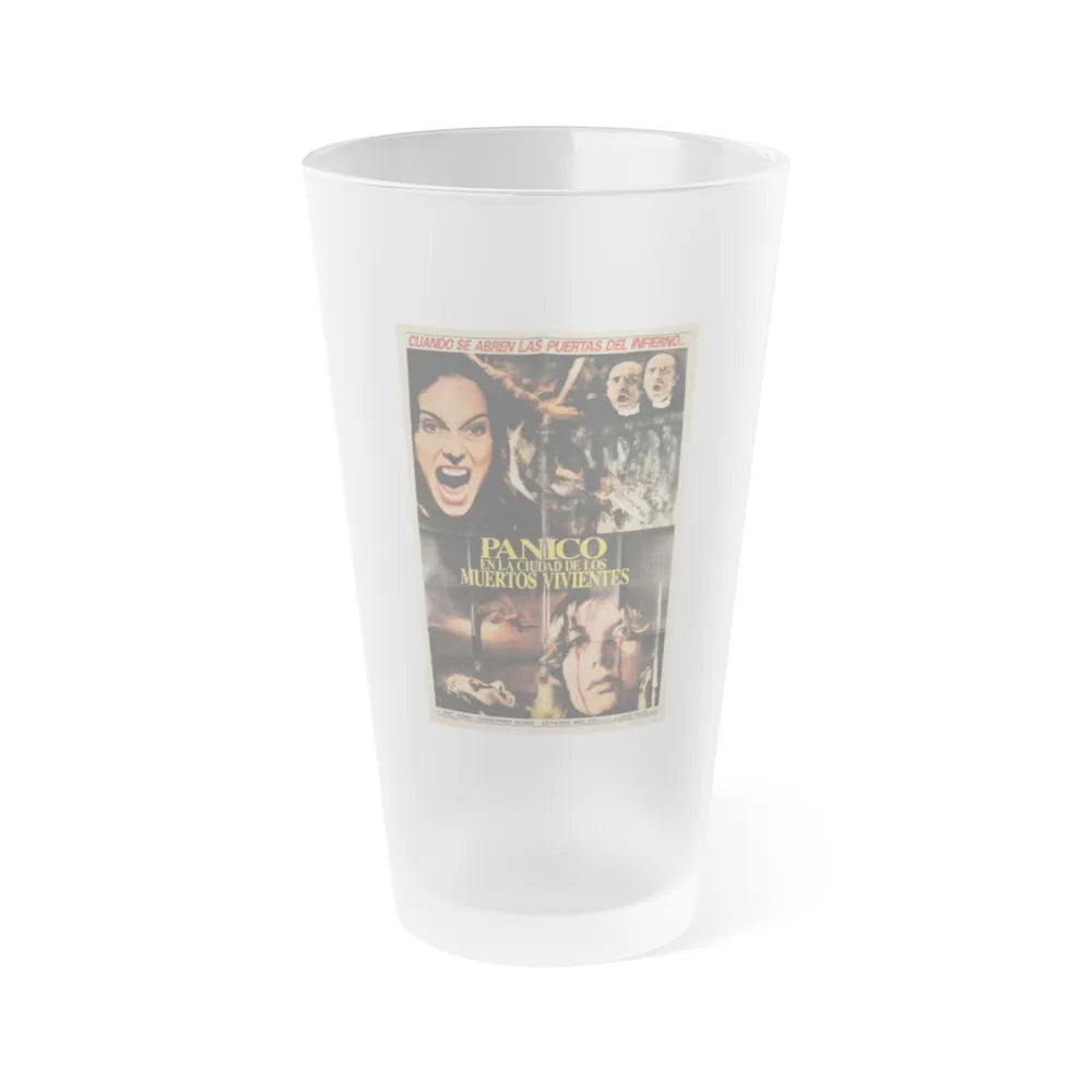 CITY OF THE LIVING DEAD (ARGENTINA) 2 1980 Movie Poster - Frosted Pint Glass 16oz-16oz-Frosted-Go Mug Yourself