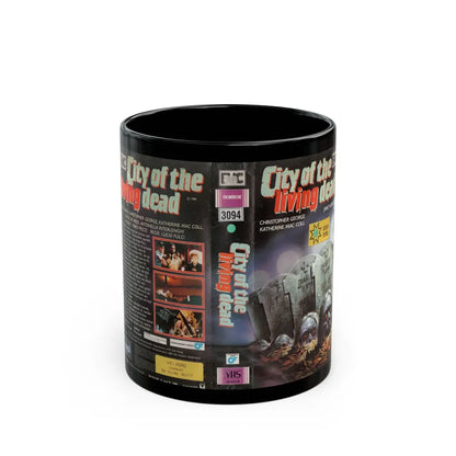 CITY OF THE LIVING DEAD CHRISTOPHER GEORGE (VHS COVER) - Black Coffee Mug-11oz-Go Mug Yourself