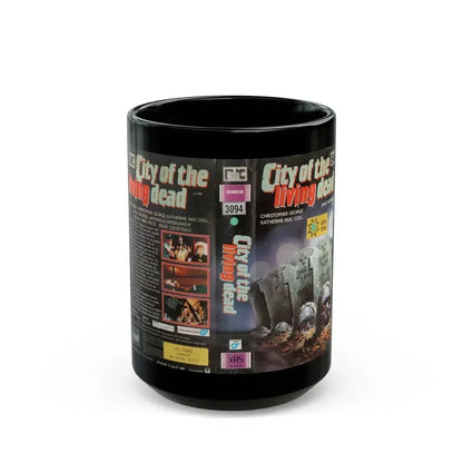 CITY OF THE LIVING DEAD CHRISTOPHER GEORGE (VHS COVER) - Black Coffee Mug 15oz - Go Mug Yourself