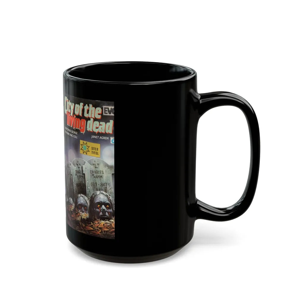 CITY OF THE LIVING DEAD CHRISTOPHER GEORGE (VHS COVER) - Black Coffee Mug-Go Mug Yourself