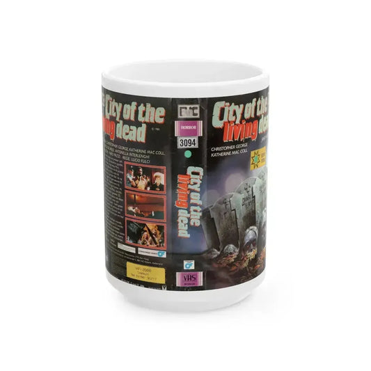 CITY OF THE LIVING DEAD CHRISTOPHER GEORGE (VHS COVER) - White Coffee Mug 15oz - Go Mug Yourself