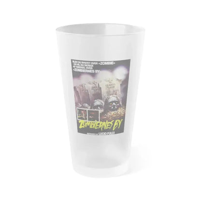 CITY OF THE LIVING DEAD (DANISH) 1980 Movie Poster - Frosted Pint Glass 16oz 16oz Frosted - Go Mug Yourself