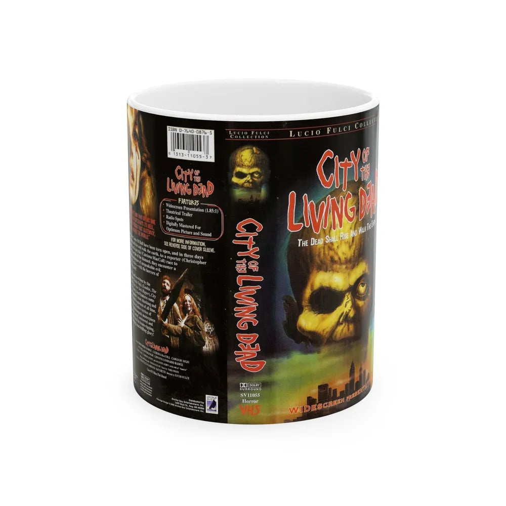 CITY OF THE LIVING DEAD LUCIO FULCI (VHS COVER) - White Coffee Mug-11oz-Go Mug Yourself