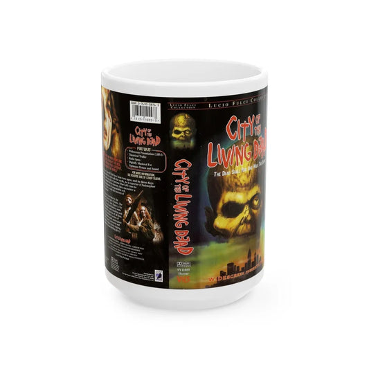 CITY OF THE LIVING DEAD LUCIO FULCI (VHS COVER) - White Coffee Mug-15oz-Go Mug Yourself