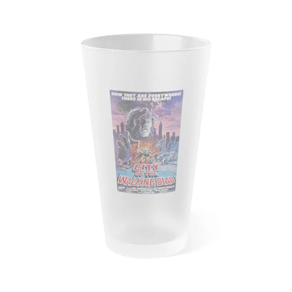 CITY OF THE WALKING DEAD (NIGHTMARE CITY) 1980 Movie Poster - Frosted Pint Glass 16oz-Go Mug Yourself