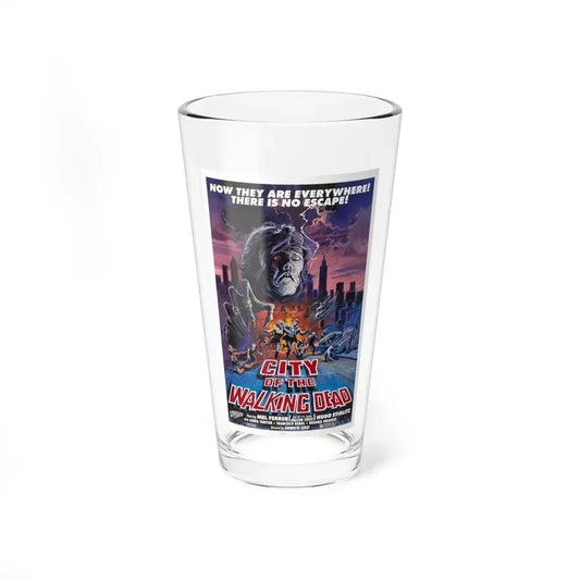 CITY OF THE WALKING DEAD (NIGHTMARE CITY) 1980 Movie Poster - Pint Glass 16oz 16oz - Go Mug Yourself