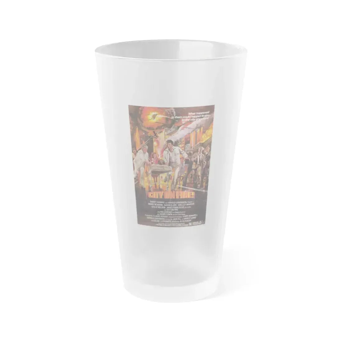 CITY ON FIRE 1979 Movie Poster - Frosted Pint Glass 16oz Default Title - Go Mug Yourself
