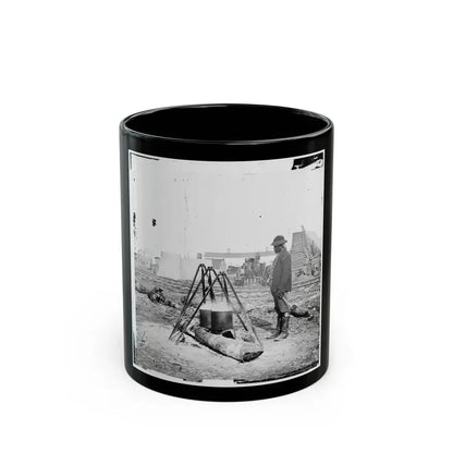 City Point, Va. African American Army Cook At Work (U.S. Civil War) Black Coffee Mug 11oz - Go Mug Yourself