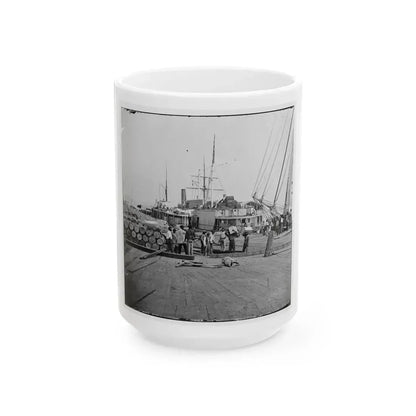 City Point, Va. African Americans Unloading Vessels At Landing (U.S. Civil War) White Coffee Mug 15oz - Go Mug Yourself