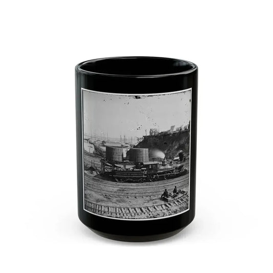 City Point, Va. Another Locomotive At The Same Point (U.S. Civil War) Black Coffee Mug 15oz - Go Mug Yourself