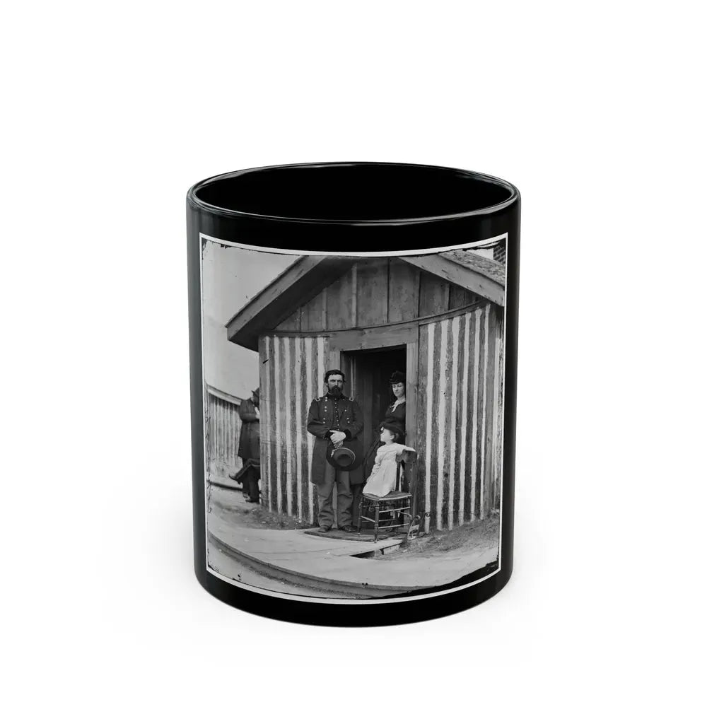 City Point, Va. Brig. Gen. John A. Rawlins, Chief Of Staff, With Wife And Child At Door Of Their Quarters (U.S. Civil War) Black Coffee Mug 11oz - Go Mug Yourself