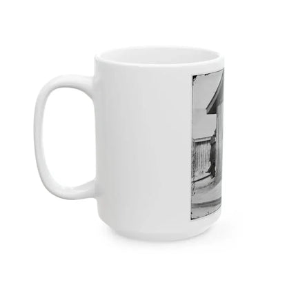 City Point, Va. Brig. Gen. John A. Rawlins, Chief Of Staff, With Wife And Child At Door Of Their Quarters (U.S. Civil War) White Coffee Mug - Go Mug Yourself