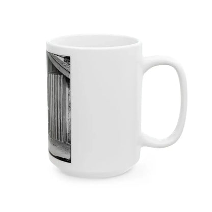 City Point, Va. Brig. Gen. John A. Rawlins, Chief Of Staff, With Wife And Child At Door Of Their Quarters (U.S. Civil War) White Coffee Mug - Go Mug Yourself