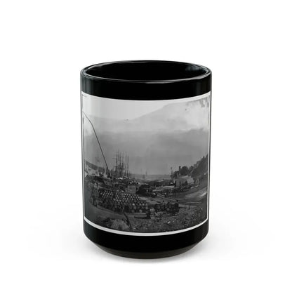 City Point, Va. Federal Supplies Deposited On The Landing (U.S. Civil War) Black Coffee Mug 15oz - Go Mug Yourself