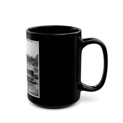 City Point, Va.  Gen. J. C. Robinson  And Other Locomotives Of The U.S. Military Railroad (U.S. Civil War) Black Coffee Mug - Go Mug Yourself