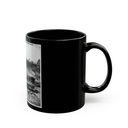 City Point, Va.  Gen. J. C. Robinson  And Other Locomotives Of The U.S. Military Railroad (U.S. Civil War) Black Coffee Mug - Go Mug Yourself