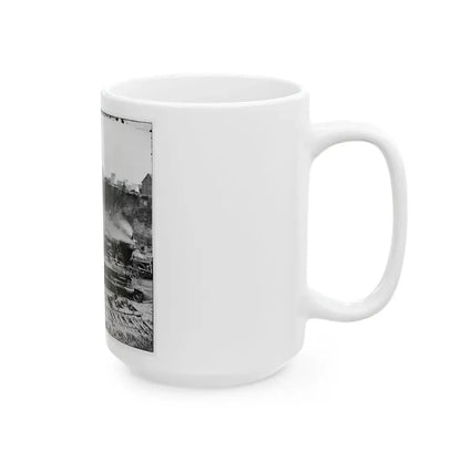 City Point, Va.  Gen. J. C. Robinson  And Other Locomotives Of The U.S. Military Railroad (U.S. Civil War) White Coffee Mug - Go Mug Yourself