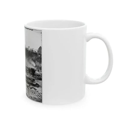 City Point, Va.  Gen. J. C. Robinson  And Other Locomotives Of The U.S. Military Railroad (U.S. Civil War) White Coffee Mug - Go Mug Yourself