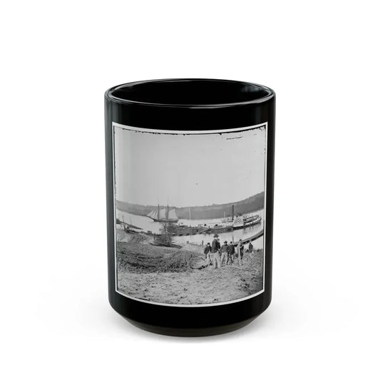City Point, Va., Vicinity. Medical Supply Boat Planter At General Hospital Wharf On The Appomattox (U.S. Civil War) Black Coffee Mug 15oz - Go Mug Yourself
