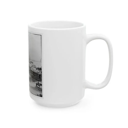 City Point, Va. View Of Waterfront With Federal Supply Boats (U.S. Civil War) White Coffee Mug - Go Mug Yourself