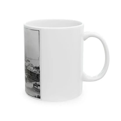 City Point, Va. View Of Waterfront With Federal Supply Boats (U.S. Civil War) White Coffee Mug - Go Mug Yourself