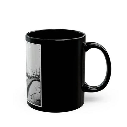 City Point, Va. Wharf, Federal Artillery, And Anchored Schooners (U.S. Civil War) Black Coffee Mug - Go Mug Yourself