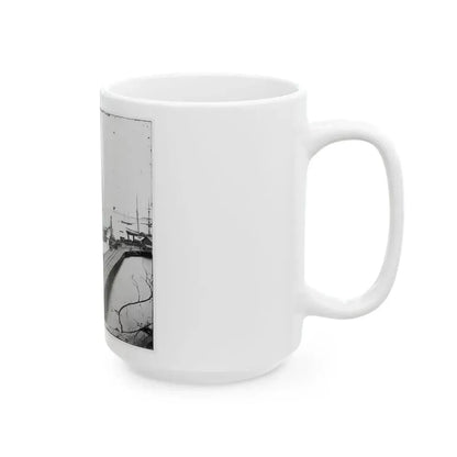 City Point, Va. Wharf, Federal Artillery, And Anchored Schooners (U.S. Civil War) White Coffee Mug - Go Mug Yourself