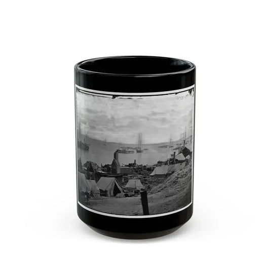 City Point, Va. Wharves After The Explosion Of Ordnance Barges On August 4, 1864 (U.S. Civil War) Black Coffee Mug 15oz - Go Mug Yourself