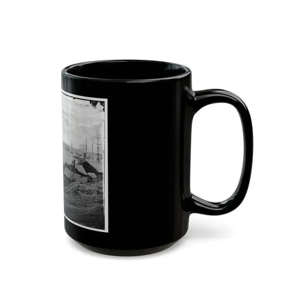 City Point, Va. Wharves After The Explosion Of Ordnance Barges On August 4, 1864 (U.S. Civil War) Black Coffee Mug - Go Mug Yourself
