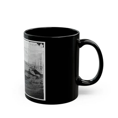 City Point, Va. Wharves After The Explosion Of Ordnance Barges On August 4, 1864 (U.S. Civil War) Black Coffee Mug - Go Mug Yourself