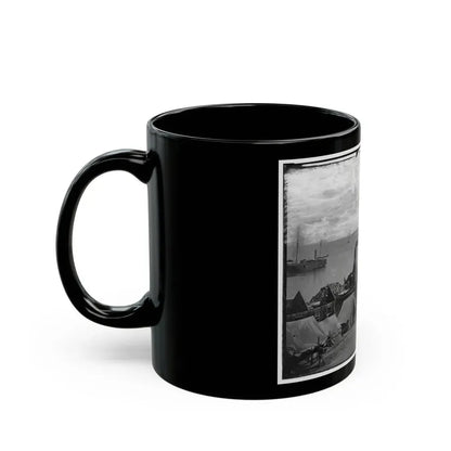 City Point, Va. Wharves After The Explosion Of Ordnance Barges On August 4, 1864 (U.S. Civil War) Black Coffee Mug - Go Mug Yourself