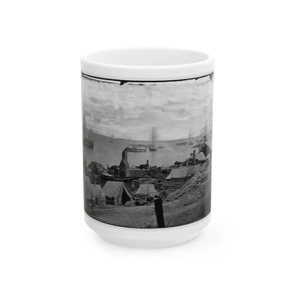 City Point, Va. Wharves After The Explosion Of Ordnance Barges On August 4, 1864 (U.S. Civil War) White Coffee Mug 15oz - Go Mug Yourself