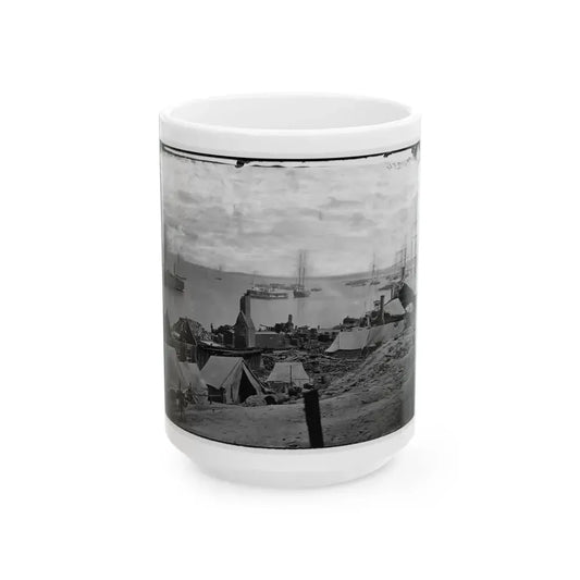 City Point, Va. Wharves After The Explosion Of Ordnance Barges On August 4, 1864 (U.S. Civil War) White Coffee Mug 15oz - Go Mug Yourself