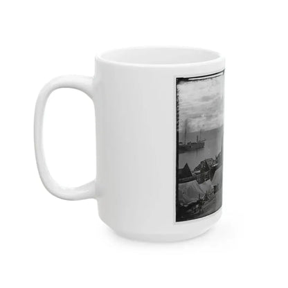 City Point, Va. Wharves After The Explosion Of Ordnance Barges On August 4, 1864 (U.S. Civil War) White Coffee Mug - Go Mug Yourself
