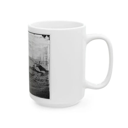 City Point, Va. Wharves After The Explosion Of Ordnance Barges On August 4, 1864 (U.S. Civil War) White Coffee Mug - Go Mug Yourself