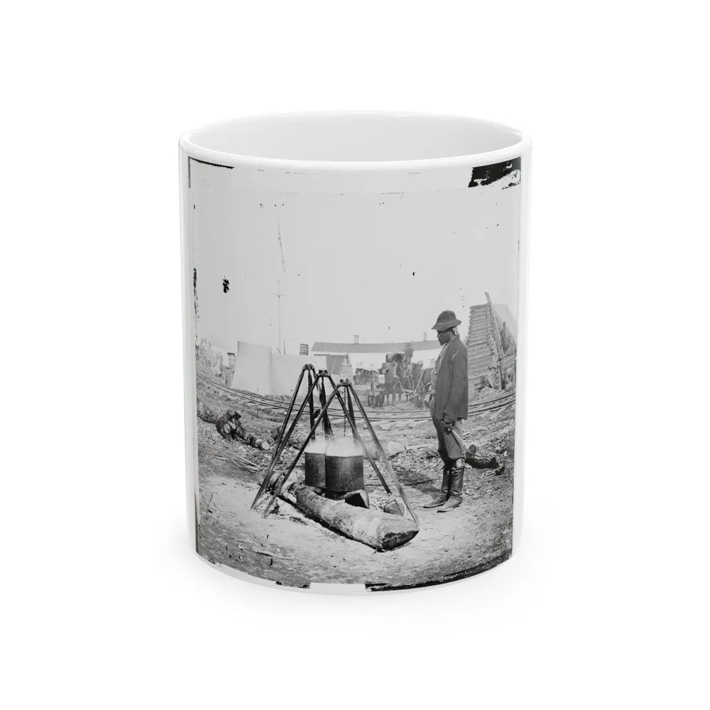 City Point, Va. African American Army Cook At Work (U.S. Civil War) White Coffee Mug-11oz-Go Mug Yourself