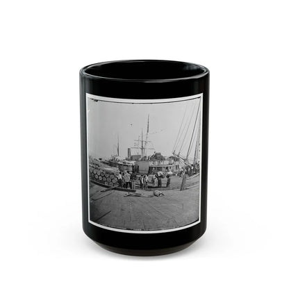 City Point, Va. African Americans Unloading Vessels At Landing (U.S. Civil War) Black Coffee Mug-15oz-Go Mug Yourself