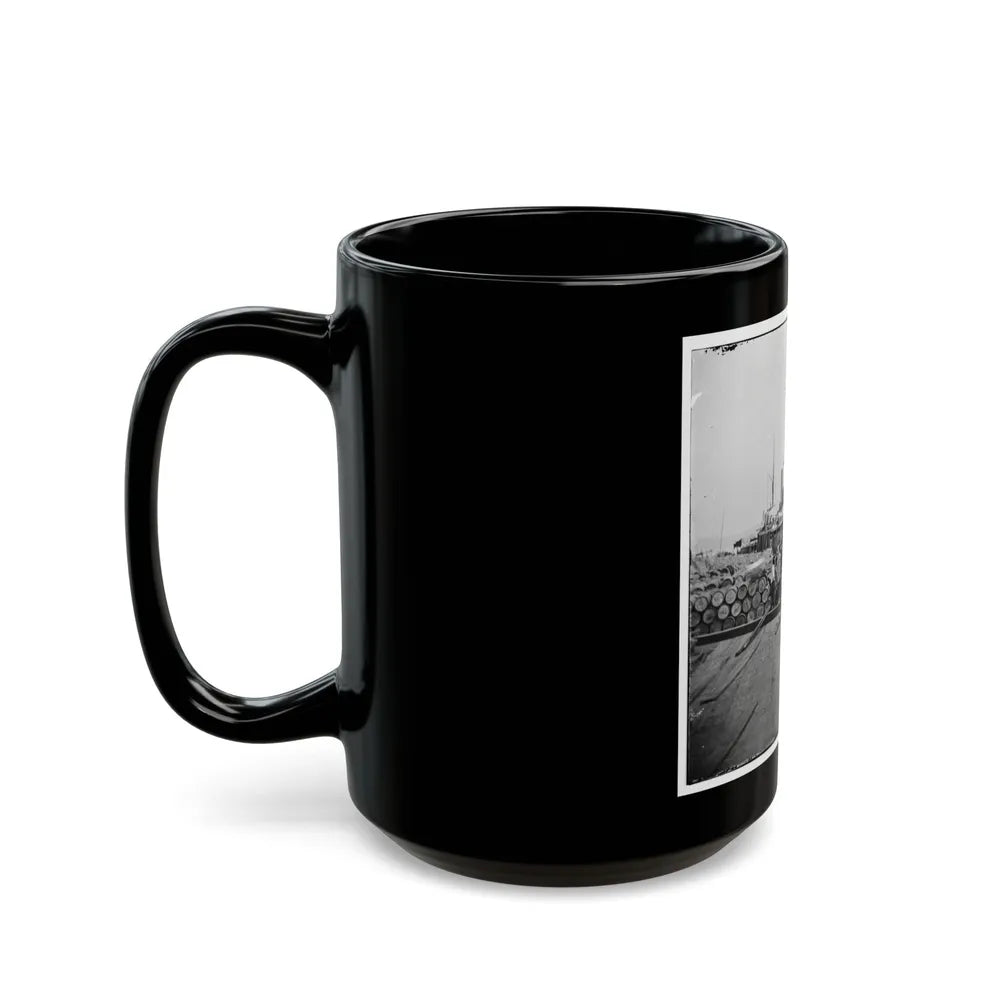 City Point, Va. African Americans Unloading Vessels At Landing (U.S. Civil War) Black Coffee Mug-Go Mug Yourself