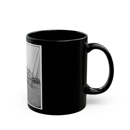 City Point, Va. African Americans Unloading Vessels At Landing (U.S. Civil War) Black Coffee Mug-Go Mug Yourself