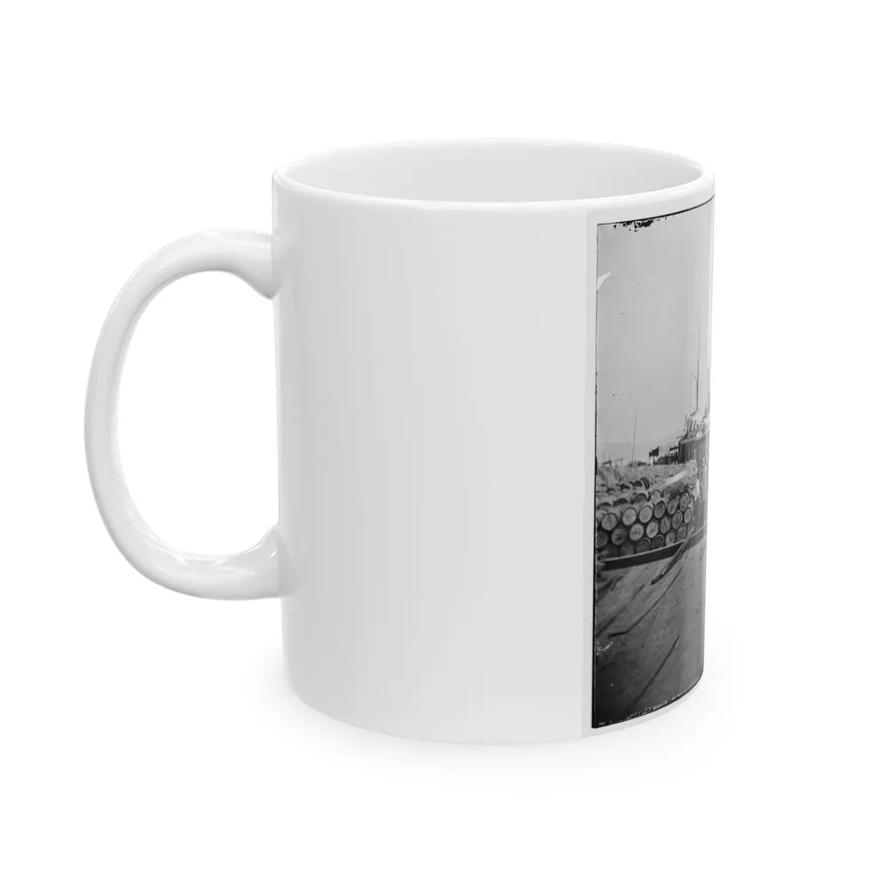 City Point, Va. African Americans Unloading Vessels At Landing (U.S. Civil War) White Coffee Mug-Go Mug Yourself